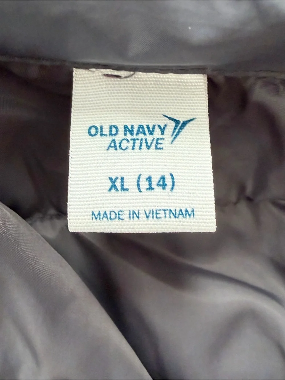 Old Navy Active Girls Lightweight Puffer Jacket Zip Up Size XL Black